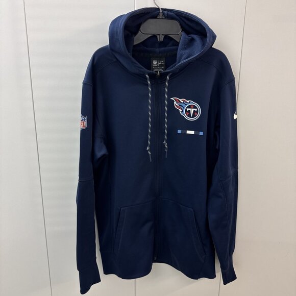 Nike Dri Fit Tennessee Titans Sideline On Field Full Zip Hoodie Men’s Sz S Navy - Picture 1 of 10